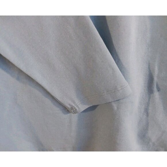 Jolie & Joy Large Lt. Blue Crop Top Long Sleeves Scoop Neckline With Bow T-shirt - Picture 3 of 5